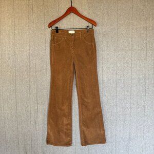 Nili Lotan Brown Stretch Corduroy Pant Mid Rise Boot Cut Jeans Size 6